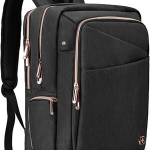 Swiss digital Black laptop Backpack with Rose Gold Accents